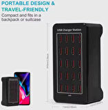 100w 20-port Usb Charger Statıon 20 Port Usb Şarj Istasyonu Çoklu Şarj Aleti