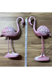 2'li Şık Dekoratif Flamingo Pembe Renk Dekor Obje Dekorasyon