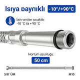 50 cm Paslanmaz Çelik Batarya Flexi Hortum | Koku Yapmaz, Sızdırmaz, Dayanıklı