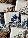 Porland Flower Garden 6 Kişilik Kare Pasta Tabağı 18x13CM 04PPO000225