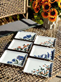 Porland Flower Garden 6 Kişilik Kare Pasta Tabağı 18x13CM 04PPO000225