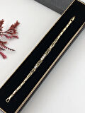 Her Kombine Uygun! Xuping Taşlı Altın Renk Kadın Bileklik 14 K Gold Renk 17Cm kutulu Renk Atmaz