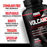Force Factor Volcano PreWorkout Nitric Oxide Booster for Men with Creatine and L-Citrulline Pump 120 Capsules