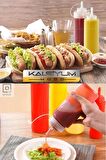 Chef Hazırlık Şişesi (3 Adet) Kapaklı Salata Sosu Zeytinyağı Ketçap Mayonez Sıkma Sosluk 950 ml