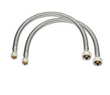 2 Adet Klozet Bağlantı Hortumu Çelik Örgülü Taharet Musluğu 3/8-3/8 Diş Paslanmaz 70 CM Krom