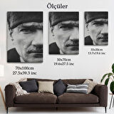 Atatürk Portre Tablosu Mustafa Kemal Atatürk Dikdörtgen Dekoratif Kanvas Tablo-FS-142