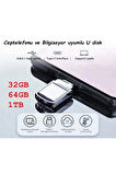  32GB-64GB-1TB Type-C Flash Bellek 3.0 USB Bellek Mini Metal Dual Otg Hem Telefona Hem Bilgisayara