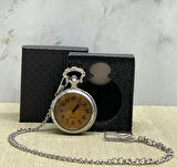 Özel Kutulu Camlı Gümüş Köstekli Saat