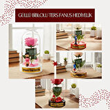 Güllü Biblolu Ters Fanus - Öğretmenler Günü Hediyesi