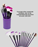 12’Li Makyaj Fırça Seti Fondöten Allık Far Karıştırma İçin Tam Uyumlu