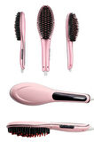 Elektrikli Saç Düzleştirici Tarak Saç Düzleştirici Fırça Sıkı Dişli Pembe