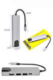 Usb Type-C Hub Dönüştürücü Çevirici Çoklayıcı Macbook Çevirici 8 Portlu