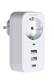 2.4A Çıkışlı 2xUSB 1xType-C Tekli Priz Ftr-17