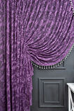 Mor Şal Tasarım Boncuklu Kruvaze Perde Yanki Tül Tiyatro Model Perde