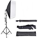 50x70cm Softbox İkili Sürekli Işık Seti 50x70 Softbox Çiftli Strobist Set