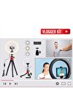 Vlogger Kit Youtuber Ring Light Işık 12'' Video Foto Işık Masa Tripodu Ile Birlikte