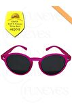 Unisex Yuvarlak Bordo Siyah %100 Uv Polarize Çocuk Güneş Gözlüğü Yuvarlak Esnek