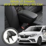 Renault symbol 2013-2021 Uyumlu Kol Dayama Ve Kolçak Sürgülü Bardaklıklı Ayarlanabilir Siyah Deri