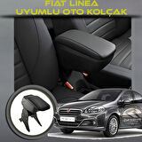 Fiat Linea Uyumlu Kol Dayama Ve Kolçak Sürgülü Bardaklıklı Ayarlanabilir Siyah Deri