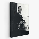 Atatürk Portre Tablosu Mustafa Kemal Atatürk Dikdörtgen Dekoratif Kanvas Tablo-FY-148
