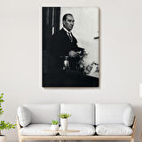 Atatürk Portre Tablosu Mustafa Kemal Atatürk Dikdörtgen Dekoratif Kanvas Tablo-FY-148