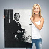 Atatürk Portre Tablosu Mustafa Kemal Atatürk Dikdörtgen Dekoratif Kanvas Tablo-FY-148
