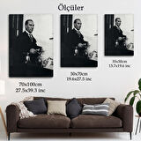 Atatürk Portre Tablosu Mustafa Kemal Atatürk Dikdörtgen Dekoratif Kanvas Tablo-FY-148