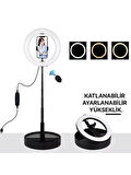 Teleskopik Halka Lamba Ring Light Taşınabilir Katlanır Selfie Işığı Makeup Led Tripod Işık