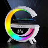 BLUETOOTH G HOPARLÖR RGB LED IŞIKLI SPEAKER ALARM SAAT FM RADYO AUX USB SD KART WİRELESS ŞARJ