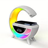 BLUETOOTH G HOPARLÖR RGB LED IŞIKLI SPEAKER ALARM SAAT FM RADYO AUX USB SD KART WİRELESS ŞARJ