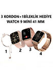 Android&IphoneUyumlu Sesli Arama Bildirim Asistan Özellikli 3 Strap+Bileklik Kadın Akıllı Saat