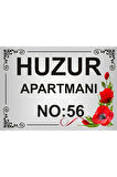 Apartman Isim Tabelası Aliminyum Aynalı Gümüş Metal Levha