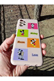 Samsung Galaxy A13 Uyumlu Mickey Mouse Tasarım Telefon Boyun Askılı Set Lansman Kılıf