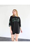 Celtics Kolları Yoncalı Baskılı T-shirt