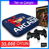 Retro Arcade Oyun Konsolu PS1/PSP/N64-4K HD Destekli Mavi Renk Nostaljik Oyun Keyfi