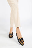 Leopar Desen Kadın Loafer