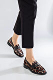 Kadın Leopar Desen Loafer Ayakkabı