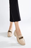 Kadın Gold Detay Loafer Ayakkabı