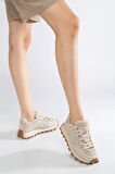 Kadın Bej Günlük Spor Sneaker Ayakkabı