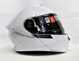 MT Kask Mt Genesis Sv A0 Çene Açılır Kask Parlak Beyaz