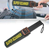 Süper Scanner Metal Dedektörü Kolay Kullanım Işıklı Sesli Titreşimli Alarm Hassas Deri Kılıf 9V Pil