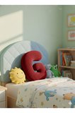 Peluş G Harf yastık , dekoratif kırlent , bordo teddy kumaş , büyük boy 50 cm