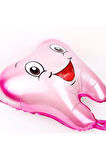 Diş Şeklinde Folyo Balon Pembe