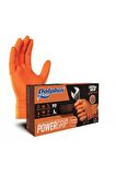 Dolphin Nitril PowerGrip Ekstra Kalın Elmas Dokulu Eldiven Turuncu Large Büyük Boy - 50'li Paket