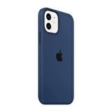 iPhone 12 ve 12 Pro Uyumlu İçi Kadife Logolu Silikon Lansman Kılıf