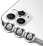 iPhone 13 PRO MAX Uyumlu Metal Çerçeveli 3'lü Kamera Lens Koruyucu
