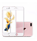 iPhone 7 Plus ve 8 Plus Uyumlu Tam Kaplayan Çerçeveli Kırılmaz Temperli Ekran Koruyucu Cam(BEYAZ)