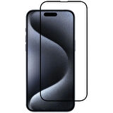 iPhone 15 Pro Max Anti Static Toz Tutmayan Çerçeveli Temperli Ekran Koruyucu Cam