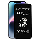 iPhone 14 PLUS Anti Static Toz Tutmayan Çerçeveli Temperli Ekran Koruyucu Cam