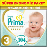 Prima Bebek Bezi Premium Care 3 Numara (2 x 52) Toplam 104 Adet